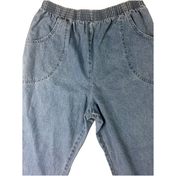 Briggs Women's Elastic Waist Jeans Size 18 Medium Blue 2-Pocket Classic Casual - Picture 2 of 9